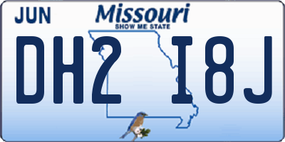 MO license plate DH2I8J