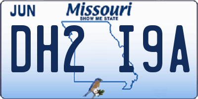 MO license plate DH2I9A