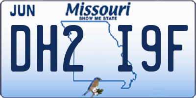 MO license plate DH2I9F