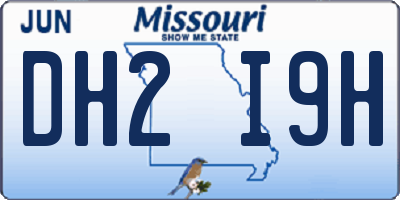 MO license plate DH2I9H