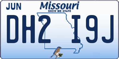 MO license plate DH2I9J