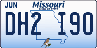 MO license plate DH2I9O
