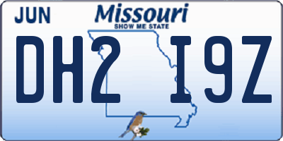 MO license plate DH2I9Z