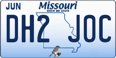 MO license plate DH2J0C