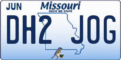MO license plate DH2J0G