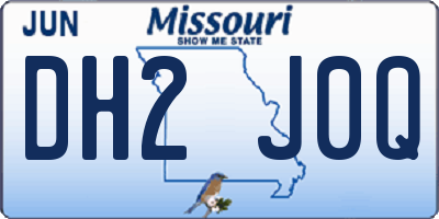 MO license plate DH2J0Q