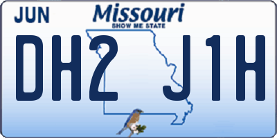 MO license plate DH2J1H