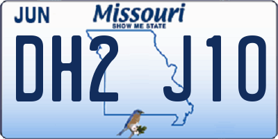 MO license plate DH2J1O