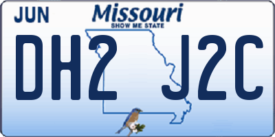 MO license plate DH2J2C