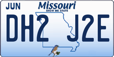 MO license plate DH2J2E