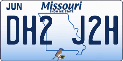 MO license plate DH2J2H
