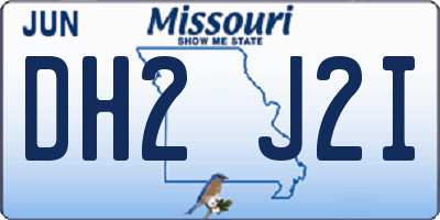 MO license plate DH2J2I