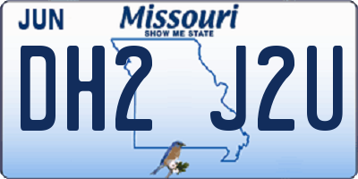 MO license plate DH2J2U