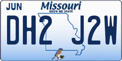 MO license plate DH2J2W