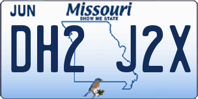 MO license plate DH2J2X