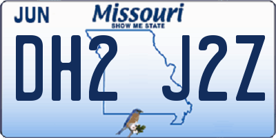 MO license plate DH2J2Z