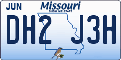 MO license plate DH2J3H