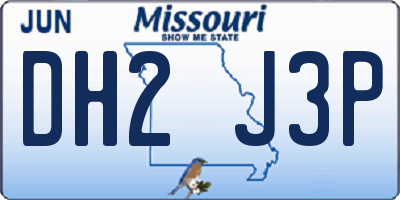 MO license plate DH2J3P