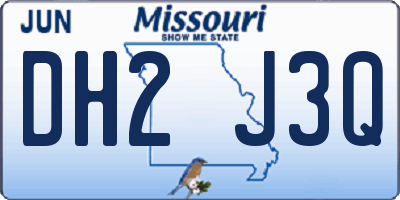 MO license plate DH2J3Q