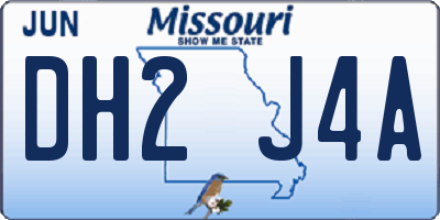 MO license plate DH2J4A