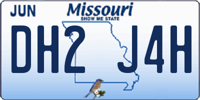 MO license plate DH2J4H