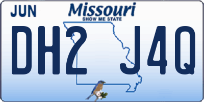 MO license plate DH2J4Q
