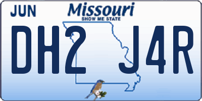 MO license plate DH2J4R