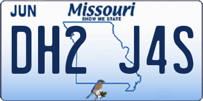 MO license plate DH2J4S