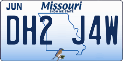 MO license plate DH2J4W