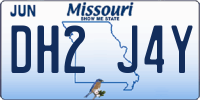 MO license plate DH2J4Y