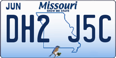 MO license plate DH2J5C
