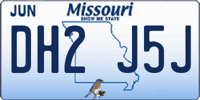 MO license plate DH2J5J