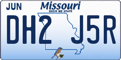 MO license plate DH2J5R