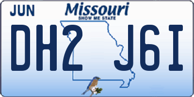 MO license plate DH2J6I