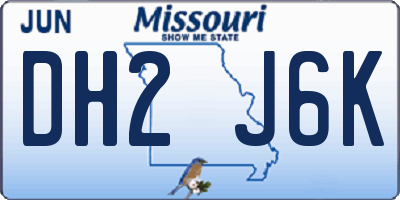 MO license plate DH2J6K