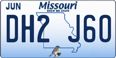 MO license plate DH2J6O