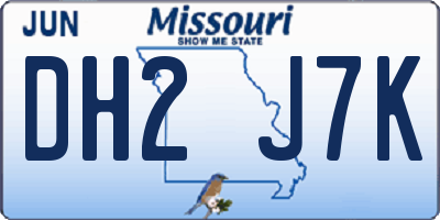 MO license plate DH2J7K