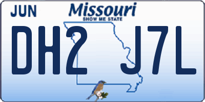 MO license plate DH2J7L