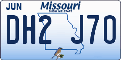 MO license plate DH2J7O
