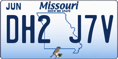 MO license plate DH2J7V