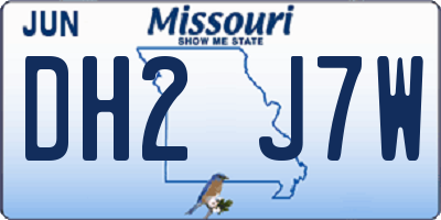 MO license plate DH2J7W