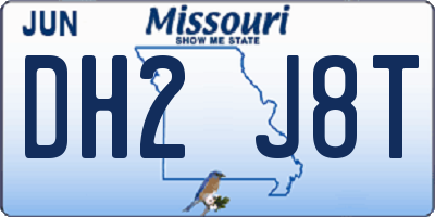 MO license plate DH2J8T