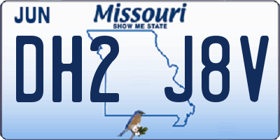MO license plate DH2J8V