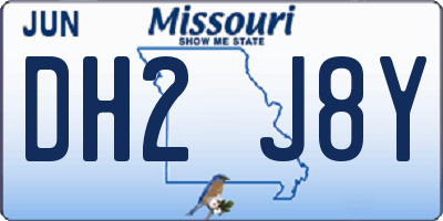 MO license plate DH2J8Y