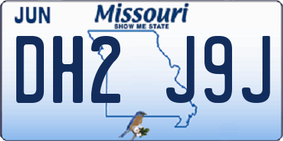 MO license plate DH2J9J