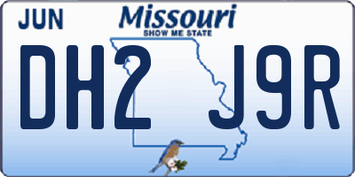 MO license plate DH2J9R