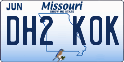 MO license plate DH2K0K