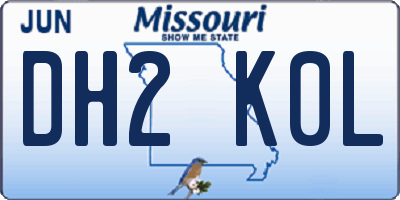 MO license plate DH2K0L