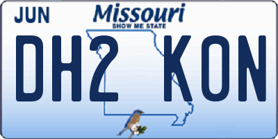 MO license plate DH2K0N