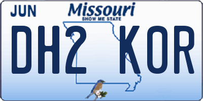 MO license plate DH2K0R